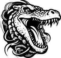 caimán, negro y blanco ilustración vector
