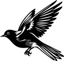 pájaro - negro y blanco aislado icono - ilustración vector