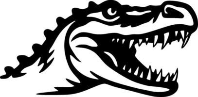 Alligator - Black and White Isolated Icon - illustration vector