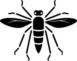 mosquito - negro y blanco aislado icono - ilustración vector