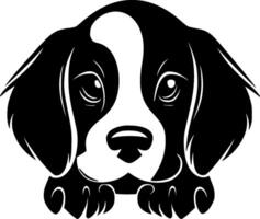 perrito - negro y blanco aislado icono - ilustración vector