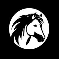 caballos, negro y blanco ilustración vector