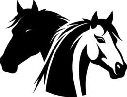 Horses, Minimalist and Simple Silhouette - illustration vector