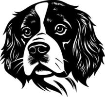 perro, negro y blanco ilustración vector