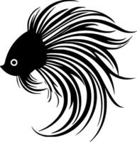 Betta Fish, Minimalist and Simple Silhouette - illustration vector