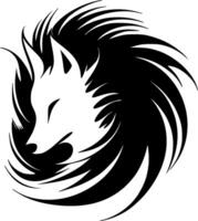 zorro, negro y blanco ilustración vector
