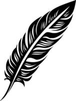 Feather - Black and White Isolated Icon - illustration vector