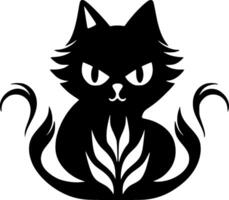 gato, negro y blanco ilustración vector