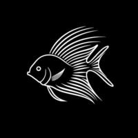 Angelfish, Minimalist and Simple Silhouette - illustration vector