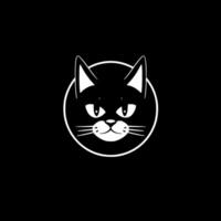 gato - negro y blanco aislado icono - ilustración vector