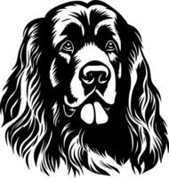 Leonberger - negro y blanco aislado icono - ilustración vector