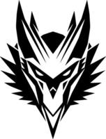 Fox - Black and White Isolated Icon - illustration vector