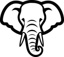 elefante - negro y blanco aislado icono - ilustración vector