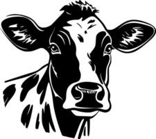 vaca - negro y blanco aislado icono - ilustración vector