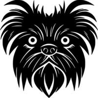 affenpinscher - negro y blanco aislado icono - ilustración vector