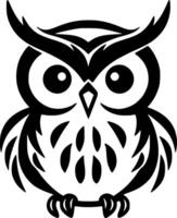 Owl Baby, Black and White illustration vector