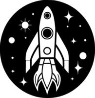 Rocket, Minimalist and Simple Silhouette - illustration vector