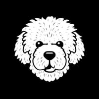 bichón frisa, negro y blanco ilustración vector