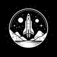 Space - Black and White Isolated Icon - illustration vector