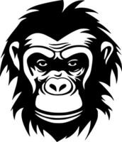 chimpancé - negro y blanco aislado icono - ilustración vector