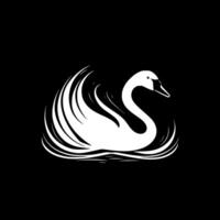 cisne - negro y blanco aislado icono - ilustración vector