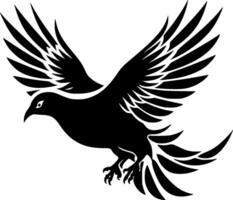 Dove Bird - Black and White Isolated Icon - illustration vector