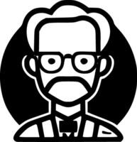 profesor - negro y blanco aislado icono - ilustración vector