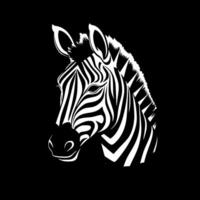 Zebra - Black and White Isolated Icon - illustration vector