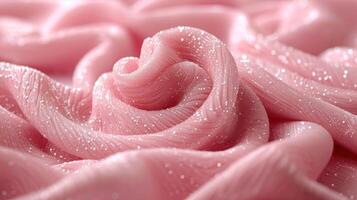 Detailed close up of textured pink fabric photo