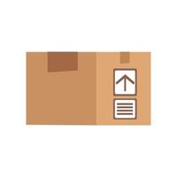 A cardboard box with a black. Packageing parcel Logistic Shipping vector