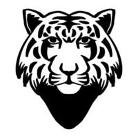 Tigre cabeza. mano dibujo. vector