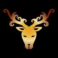 Deer head with antlers. vector