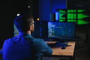 programmer working at desk in office photo