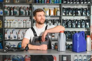 Smiling Salesman Auto Parts Store photo