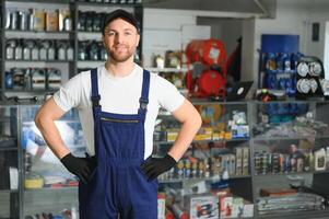 sales consultant in a car parts and accessories store photo