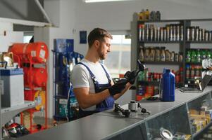 sales consultant in a car parts and accessories store photo