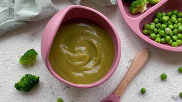 Healthy baby food in bowl video