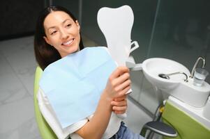 happy girl at the dentist photo