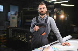 retrato de un impresión casa trabajador foto