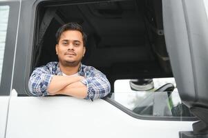 Portrait of a indian truck driver photo