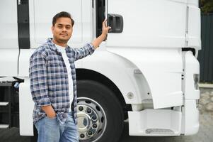 Portrait of a indian truck driver photo