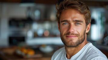 Detailed view of a persons face, focusing on their beard photo