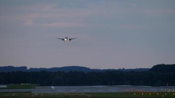 Evening landing approach video