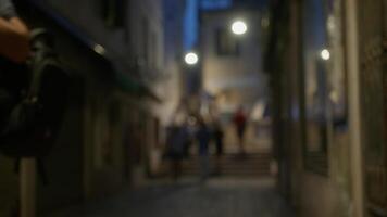 Venetian street, blurred, evening video