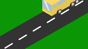 car, bus and truck on the highway isometric view video