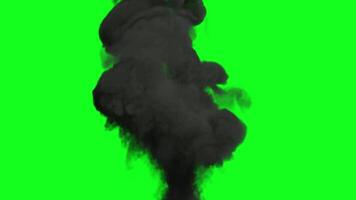 bom explosie met groen scherm achtergrond, realistisch explosie animaties video