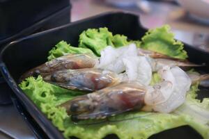 raw shrimp , raw prawn or shrimp for cook photo