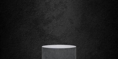 empty cylinder podium with background photo