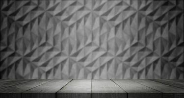 empty wood table top with concrete background, blank countertop for product montage advertising photo