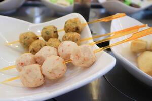 shrimp ball , meatball or fish ball or shrimp ball barbecue photo